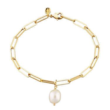  Hannah Martin Long Link Bracelet with Baroque Pearl - by Scream Pretty