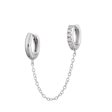  Chain Linked Mismatched Single Huggie Earring - by Scream Pretty