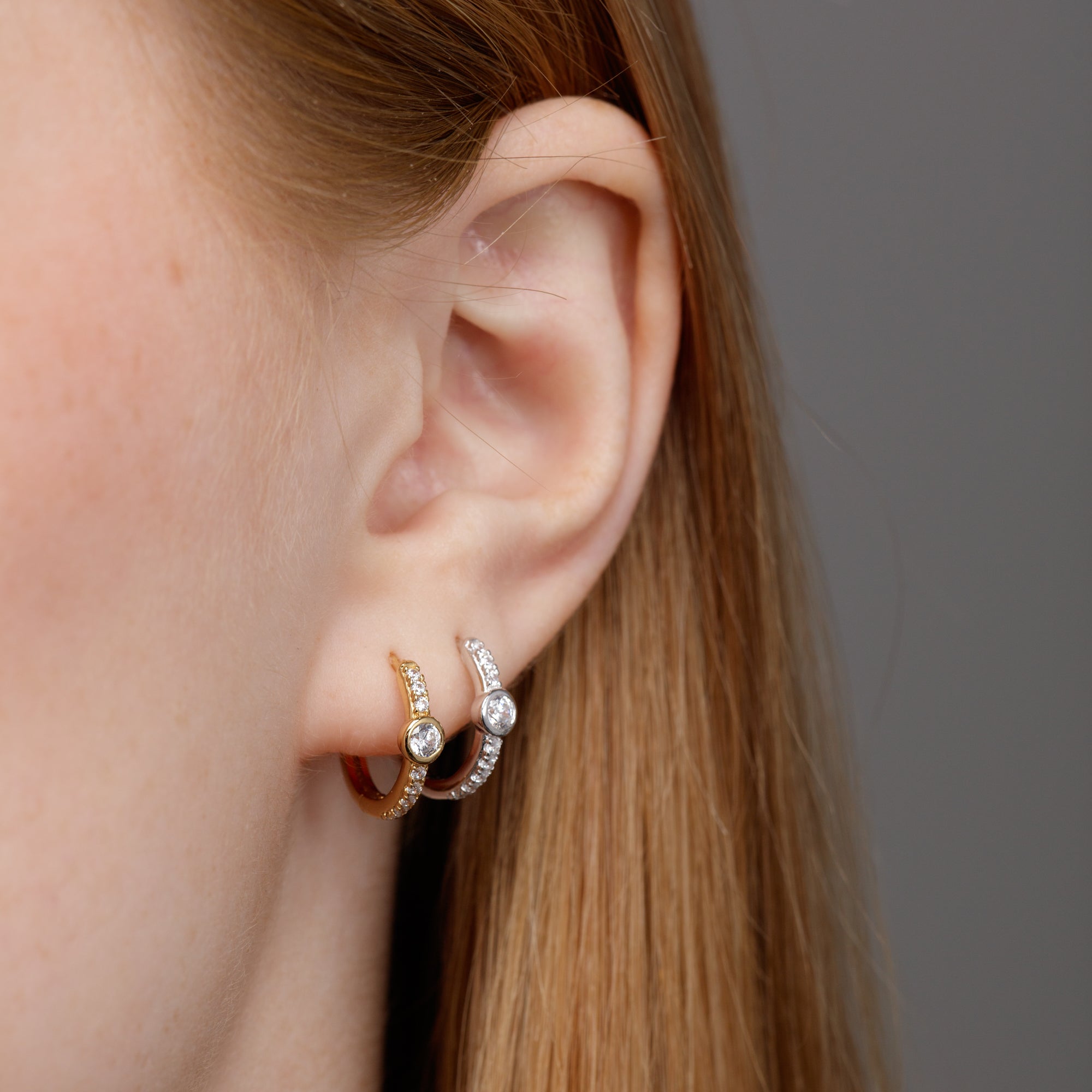 Hannah Martin Sparkling Bezel Large Huggie Earrings | Scream Pretty