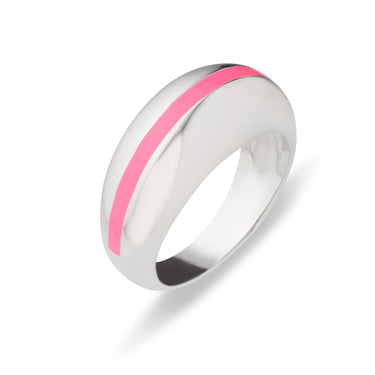 Candy Stripe Dome Ring in Neon Pink by Scream Pretty