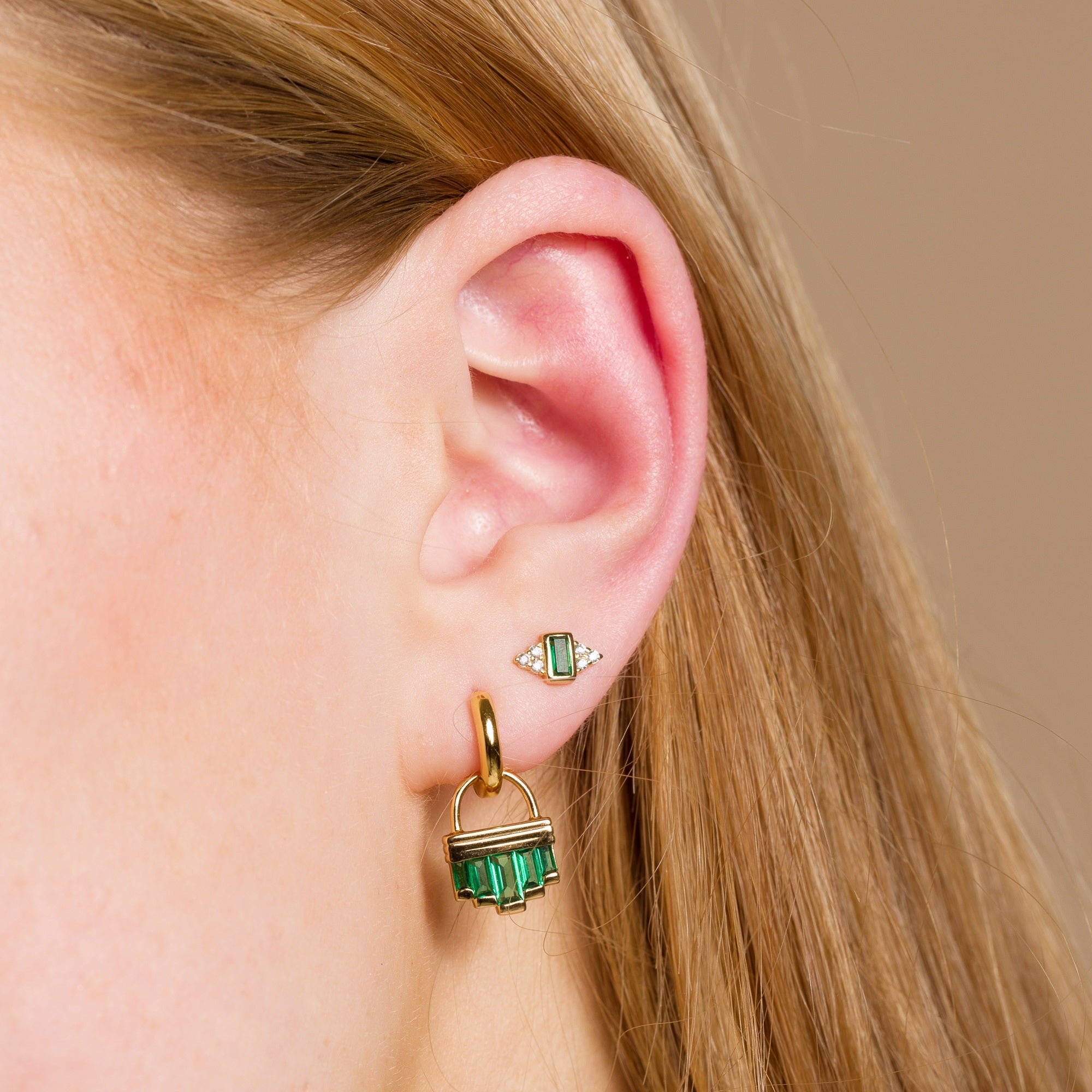 Green Cleopatra Charm Hoop Earrings - Pair by Scream Pretty