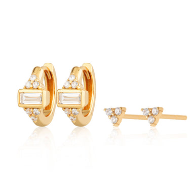  Audrey Huggie and Trinity Stud Set of Earrings - by Scream Pretty
