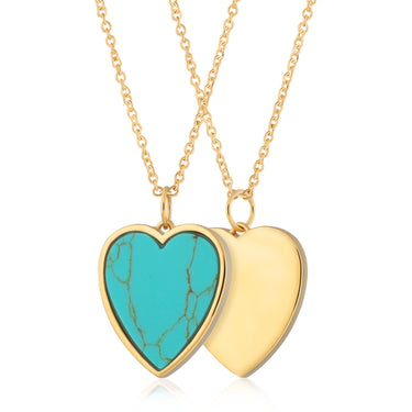  Turquoise Heart Necklace with Slider Clasp - by Scream Pretty