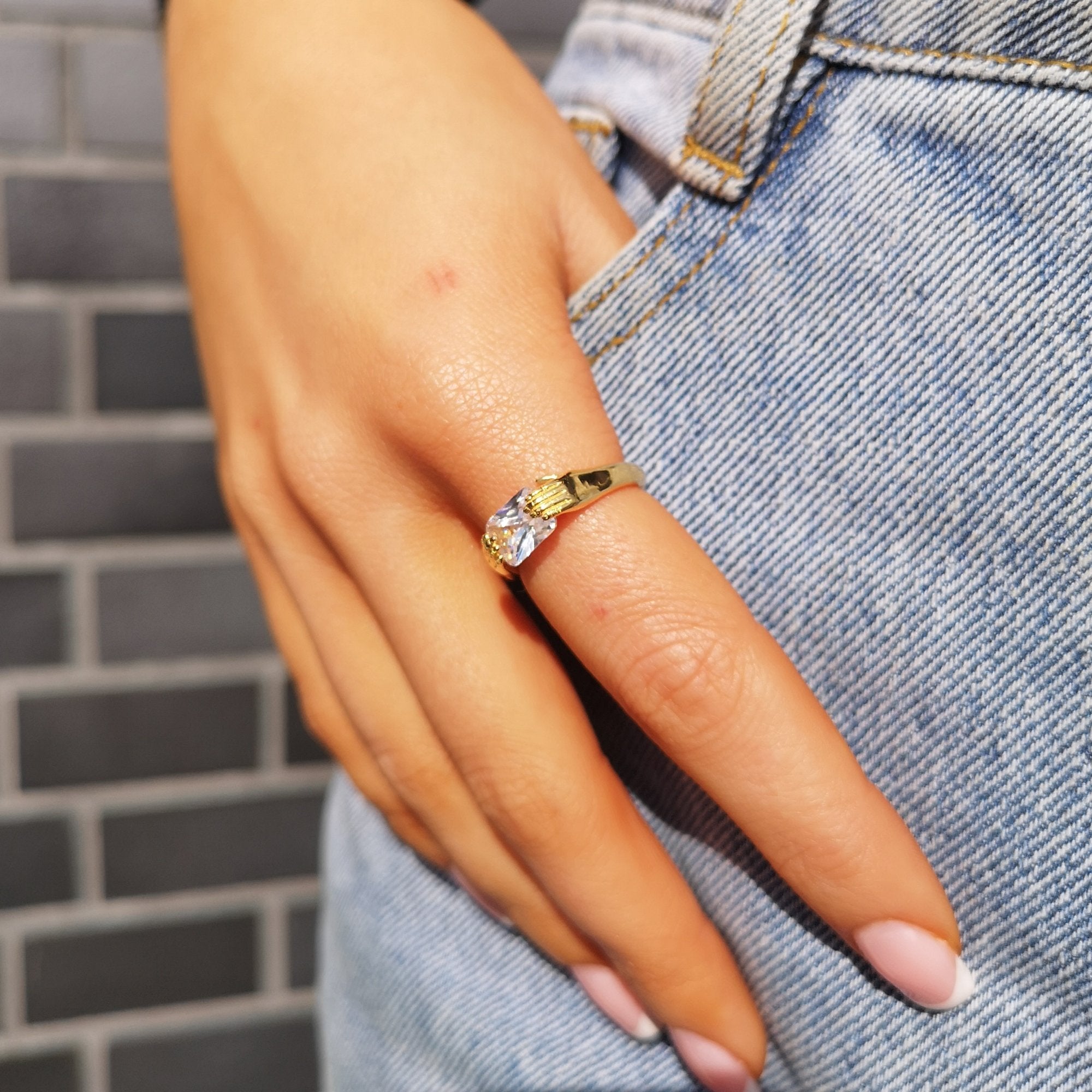  Fede Ring with Clear Stone - by Scream Pretty