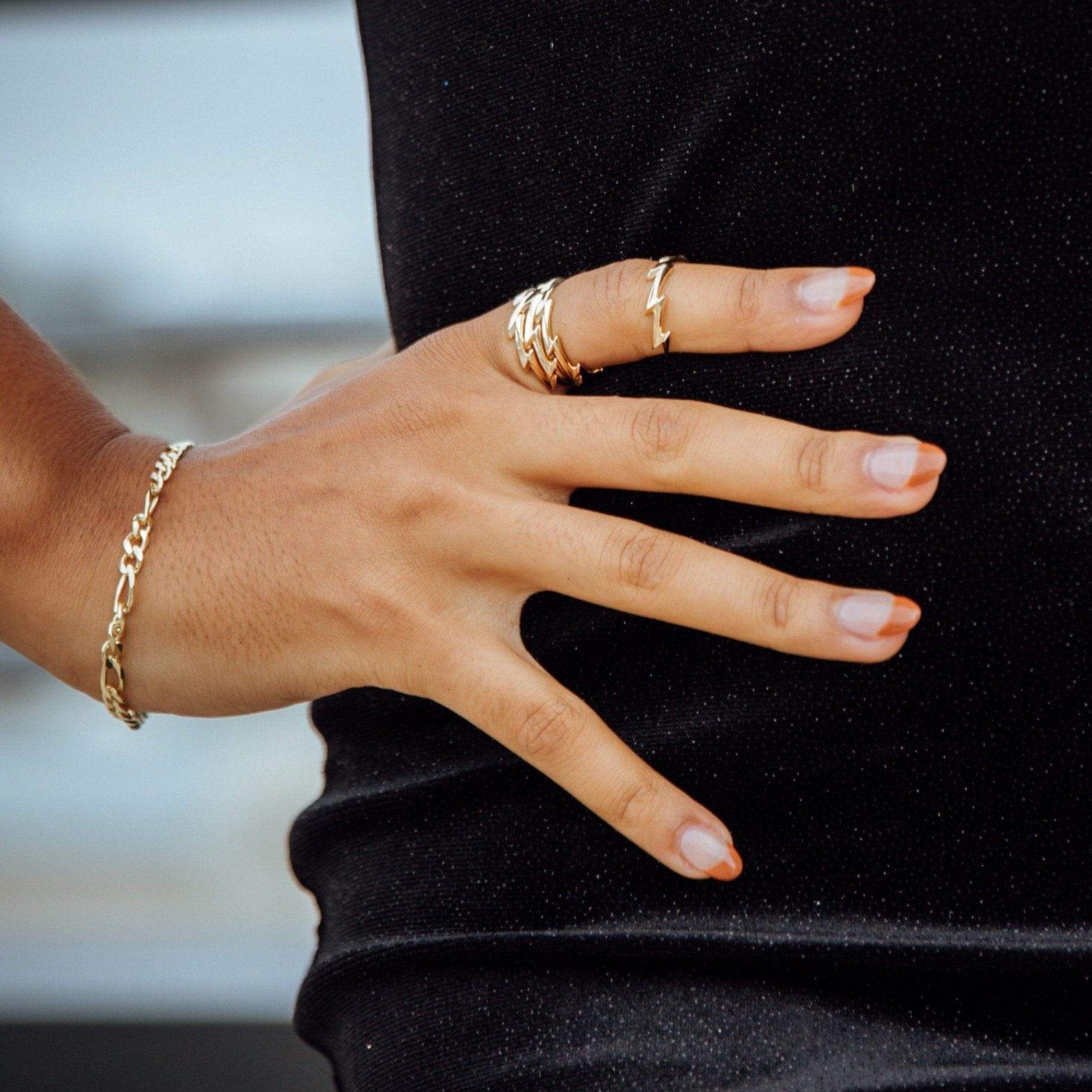  Gold Plated Lightning Bolt Stacking Ring - by Scream Pretty