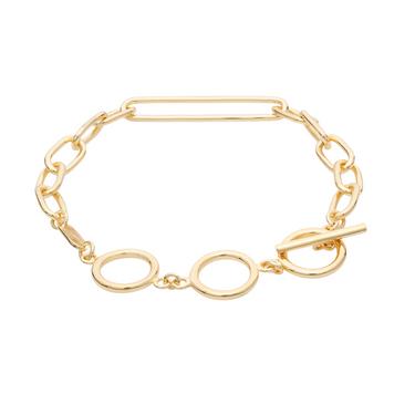 Oval Chain Bracelet with T-Bar Clasp