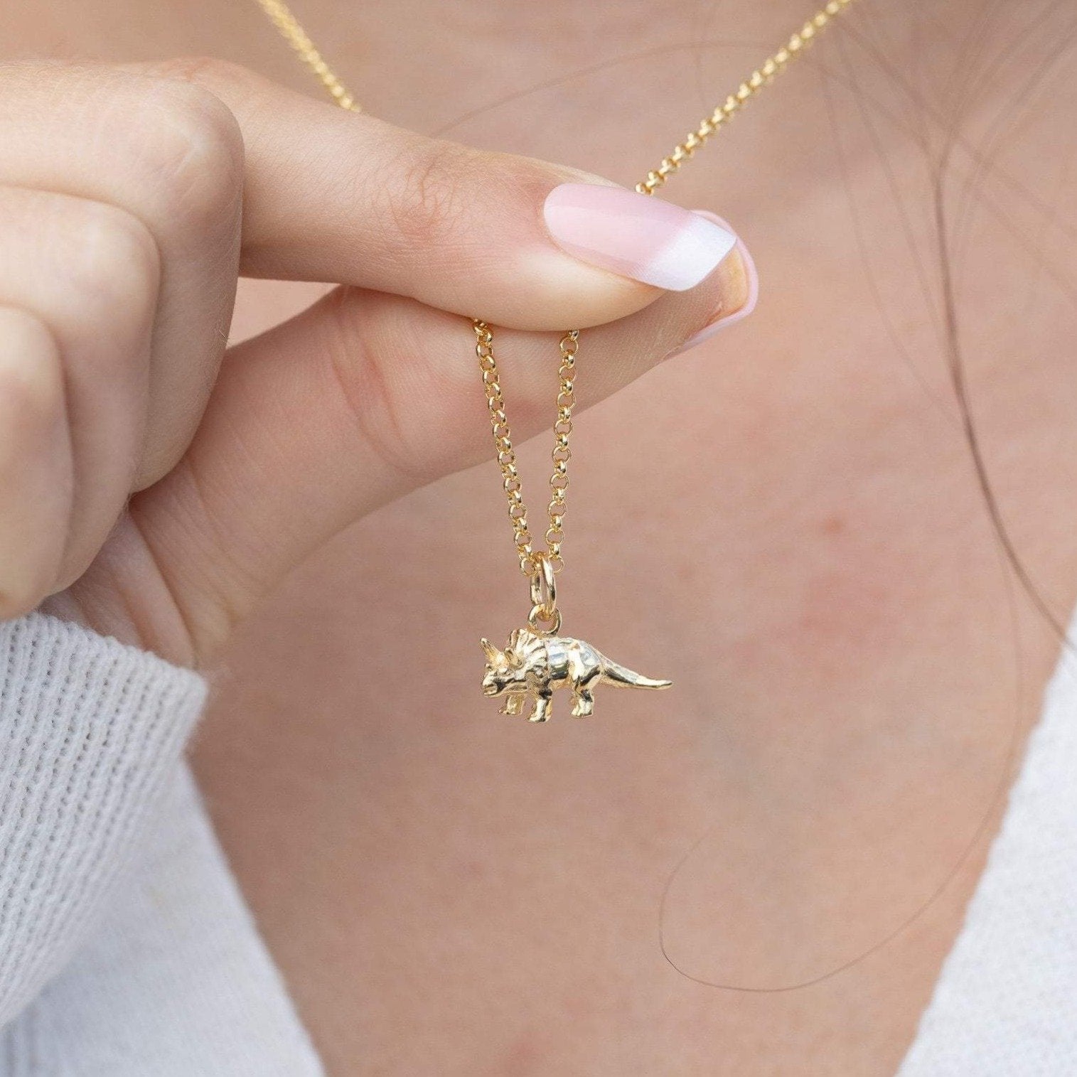 Buy 14K Gold Dinosaur Pendant, Chain Necklace, Gold Chain, Animal Lovers,  Everyday Jewelry, Karma, Real Gold, Symbol of Strength, Protection Online  in India - Etsy