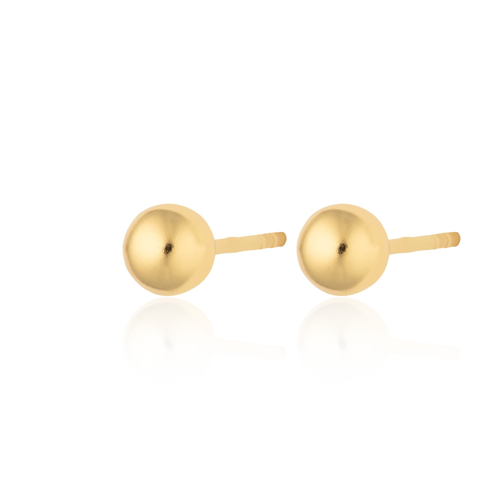 Solid Gold Ball Stud Earrings