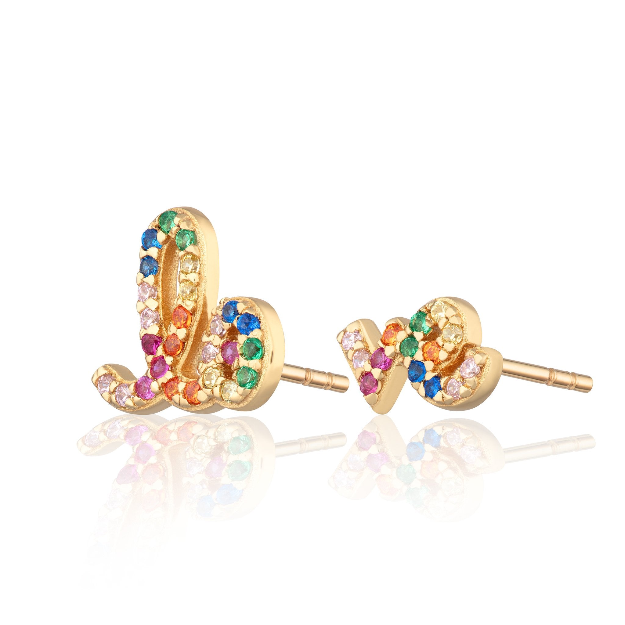  Rainbow Love Stud Earrings - by Scream Pretty