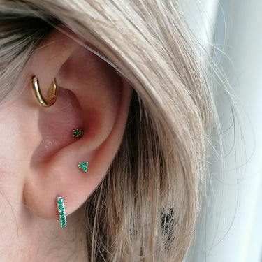 Green Trinity Stud Earrings by Scream Pretty