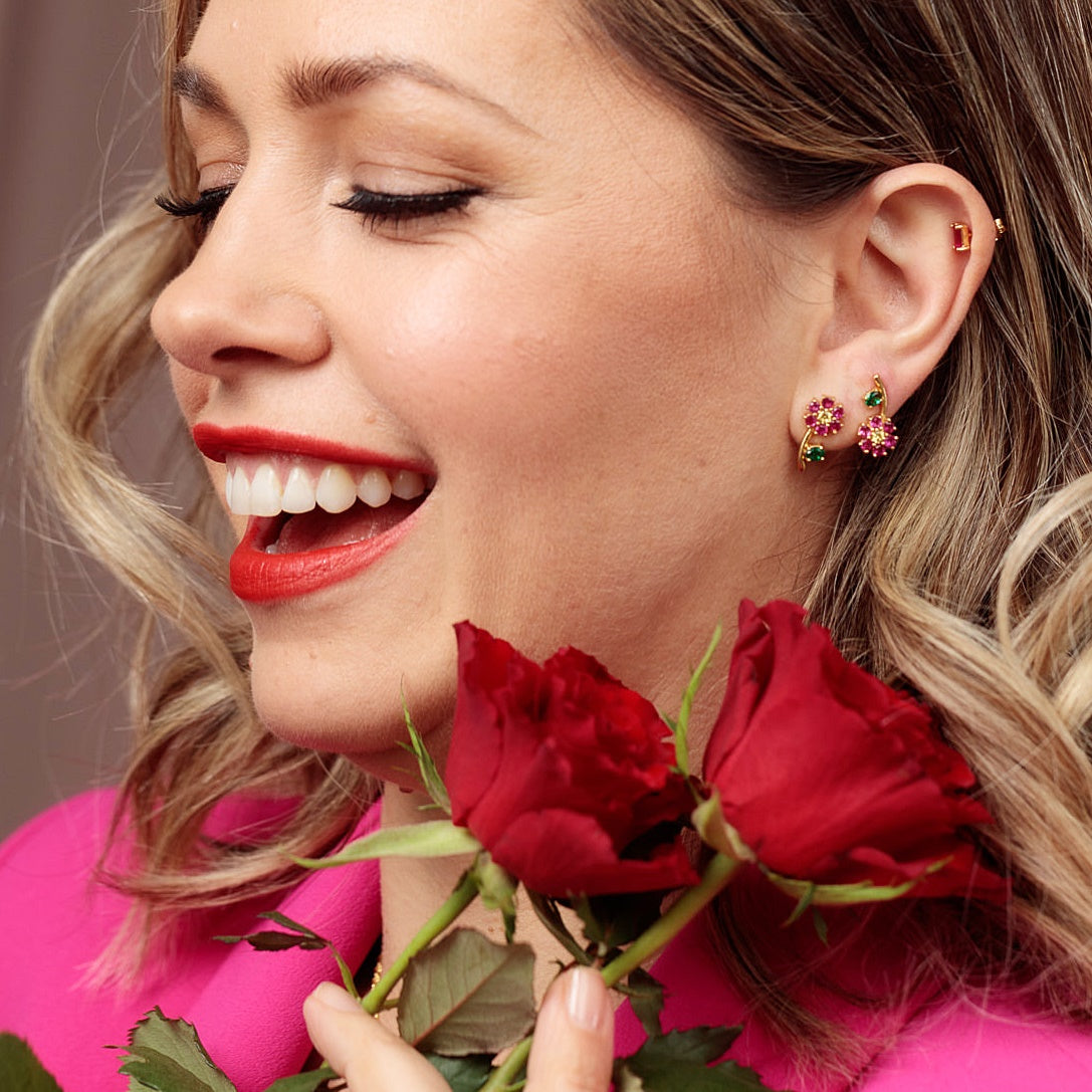 Hannah Martin Mismatched Flower Stud Earrings by Scream Pretty
