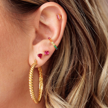 Hannah Martin Fuchsia Set of 3 Stud Earrings by Scream Pretty