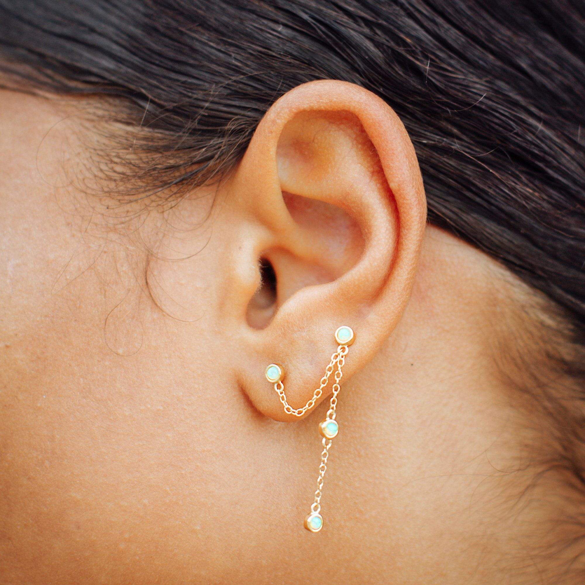  Lime Opal Chandelier Stud Earring - by Scream Pretty