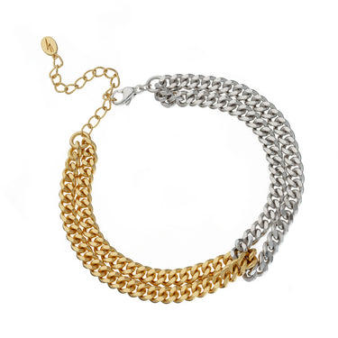 Mixed Metal Curb Chain Looped Bracelet by Scream Pretty