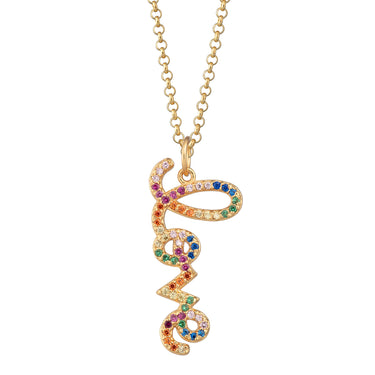  Rainbow Love Necklace with Slider Clasp - by Scream Pretty