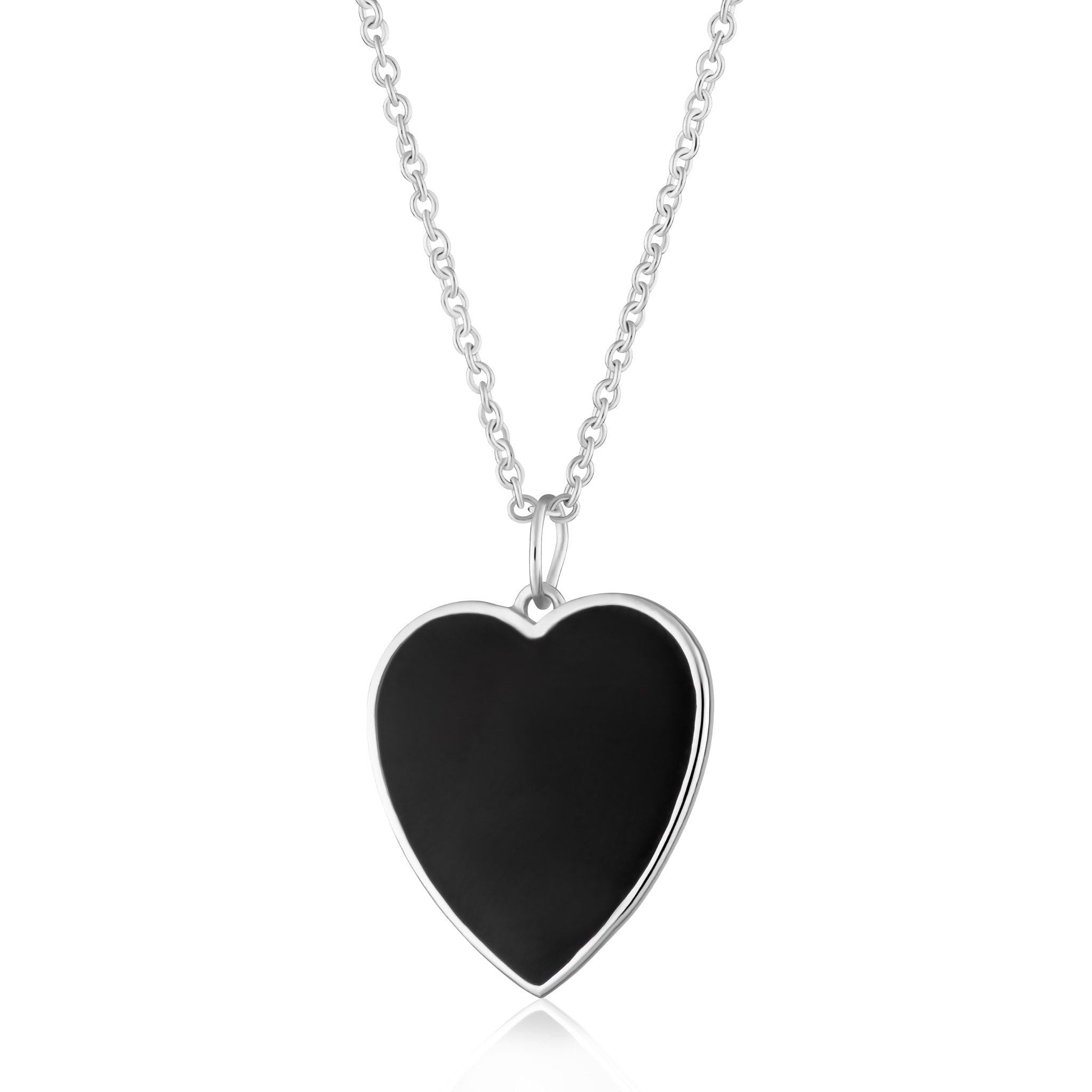  Black Heart Necklace with Slider Clasp - by Scream Pretty