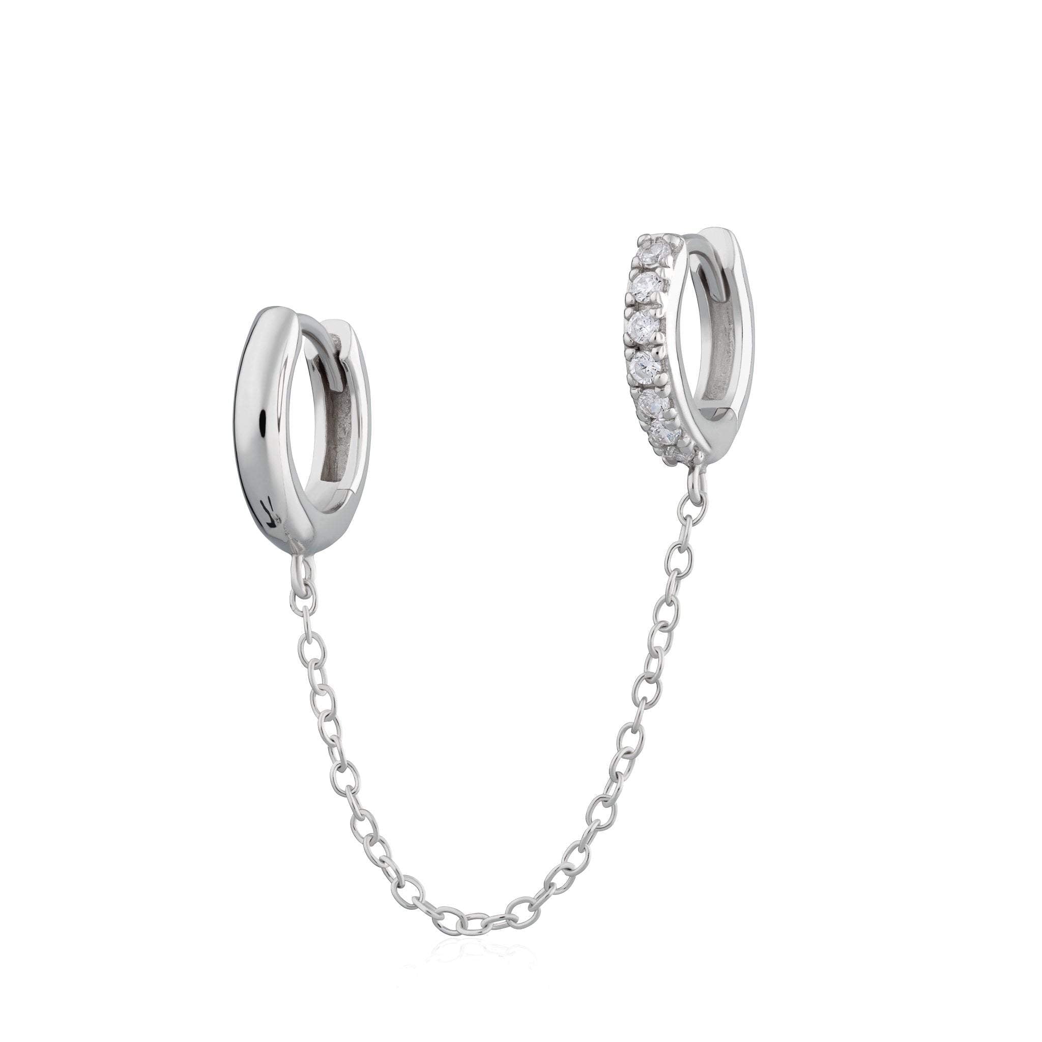  Chain Linked Mismatched Single Huggie Earring - by Scream Pretty