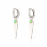 Green Opal Spike Charm Hoop Earrings  Earrings by Scream Pretty