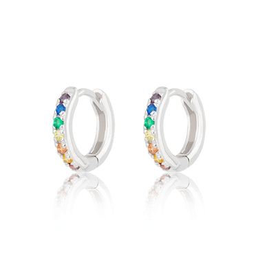  Huggie Earrings with Rainbow Stones - by Scream Pretty