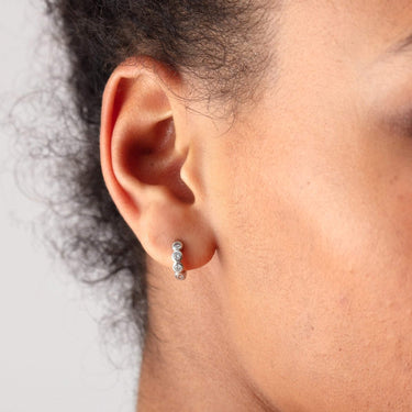  Bezel Huggie Earrings with Clear Stones - by Scream Pretty