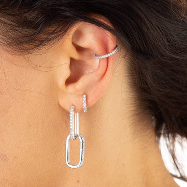  Oval Hoop Earrings with Clear Stones - by Scream Pretty