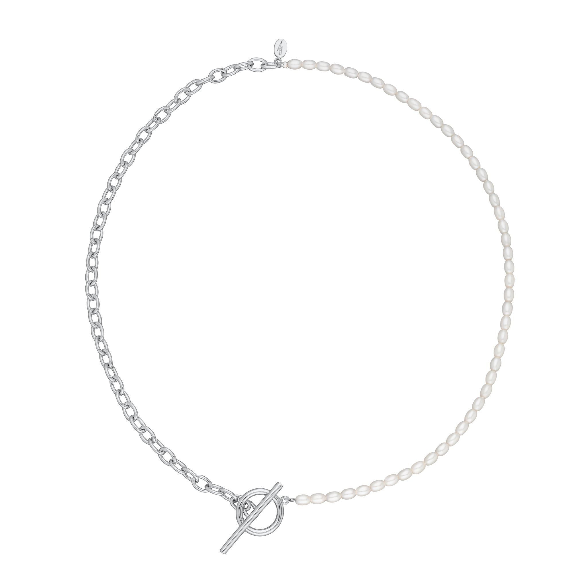  Hannah Martin Pearl and Chain T-Bar Necklace - by Scream Pretty