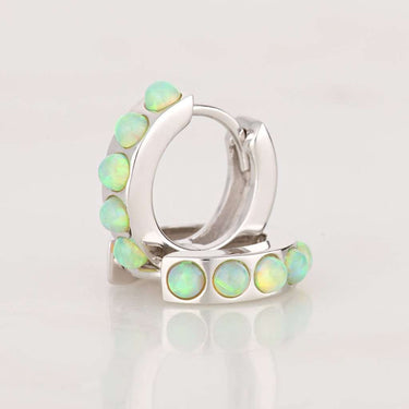  Lime Green Opal Huggie Earrings - by Scream Pretty