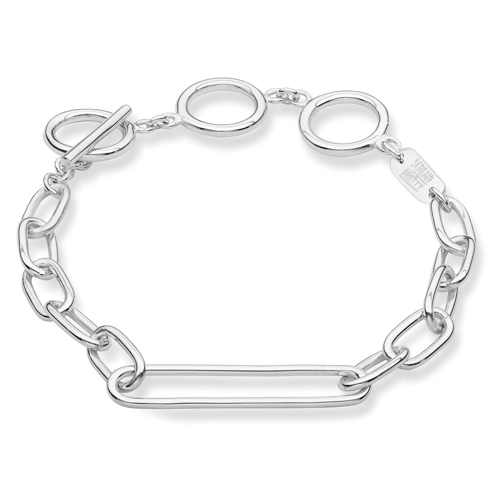  Oval Chain Bracelet with T-Bar Clasp - by Scream Pretty