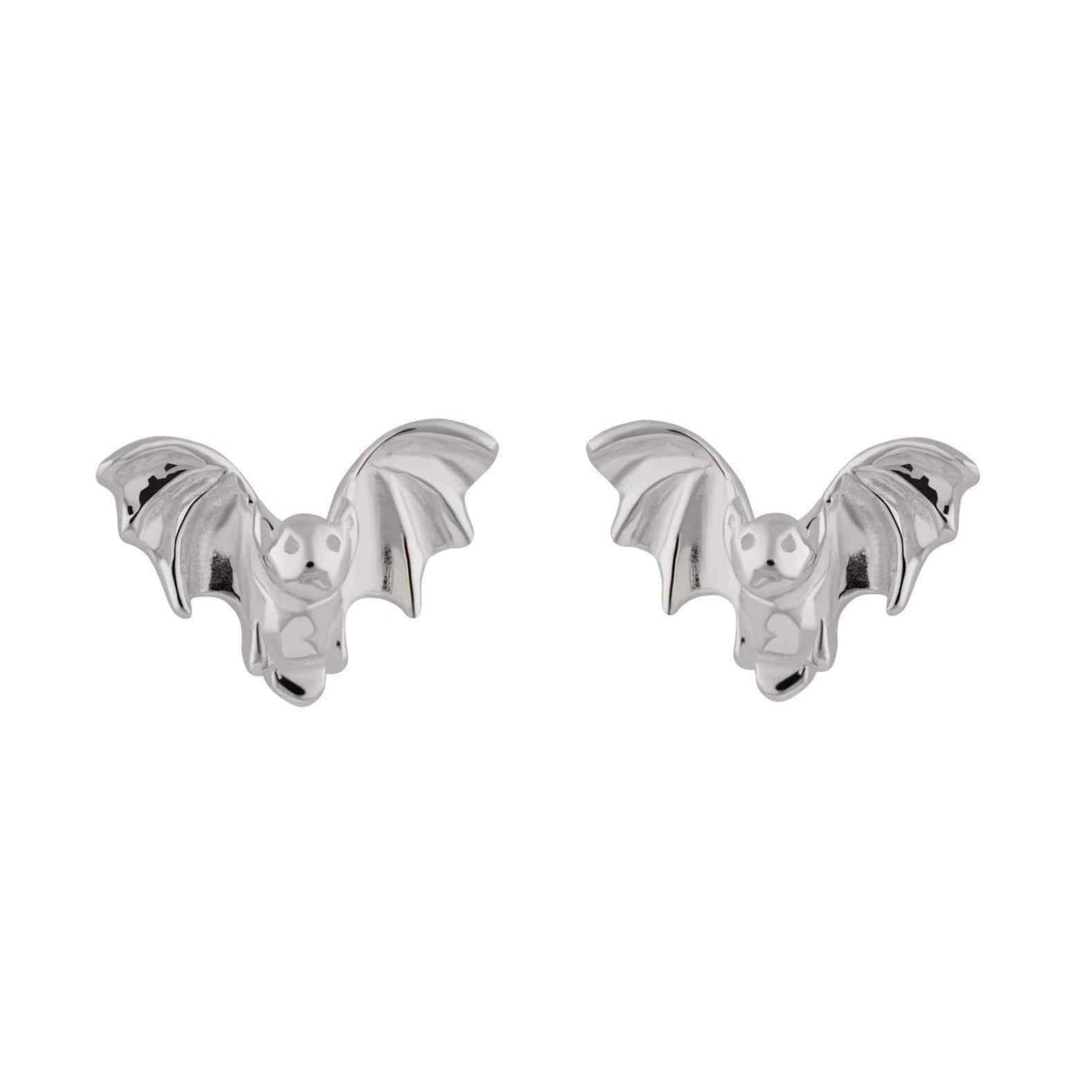  Silver Bat Stud Earrings - by Scream Pretty