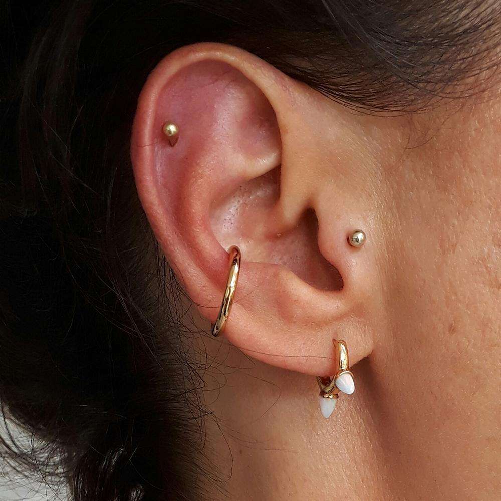  Opal Triple Bullet Huggie Earrings - by Scream Pretty
