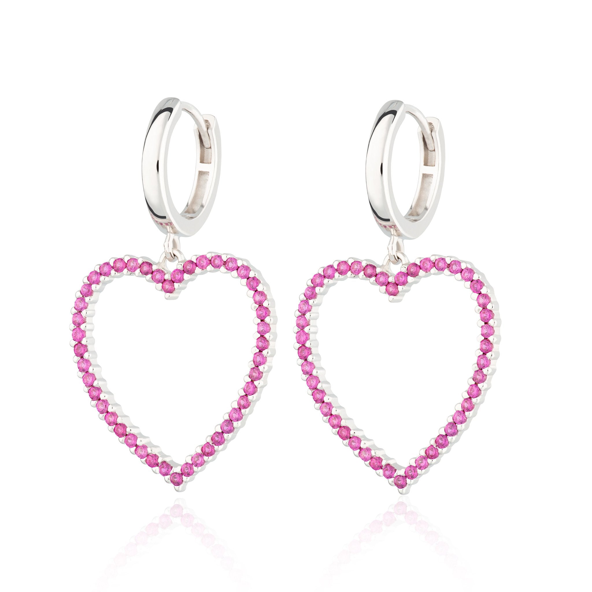  Pink Open Heart Hoop Earrings - by Scream Pretty